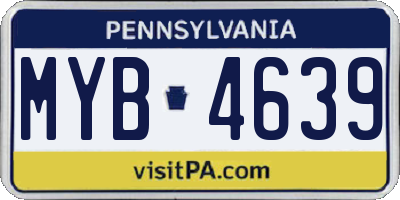 PA license plate MYB4639