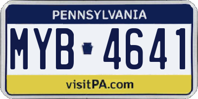 PA license plate MYB4641
