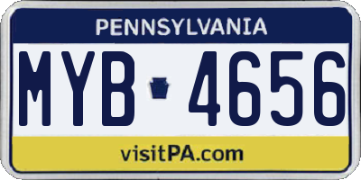 PA license plate MYB4656