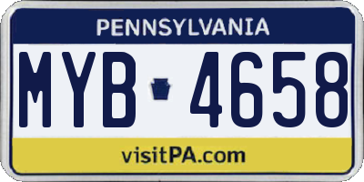 PA license plate MYB4658