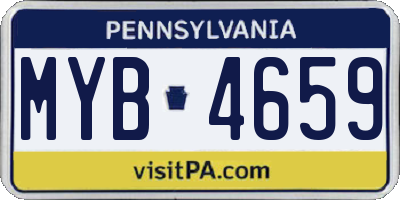 PA license plate MYB4659