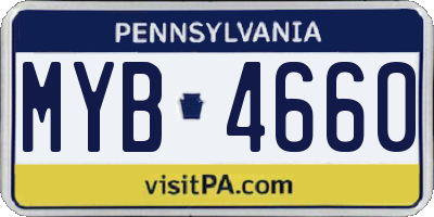 PA license plate MYB4660