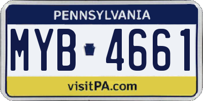 PA license plate MYB4661