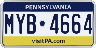 PA license plate MYB4664