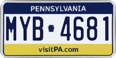 PA license plate MYB4681