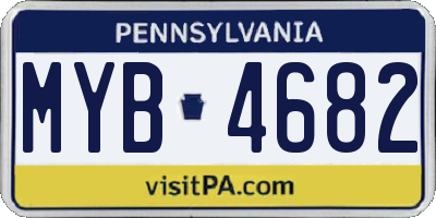 PA license plate MYB4682