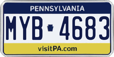 PA license plate MYB4683