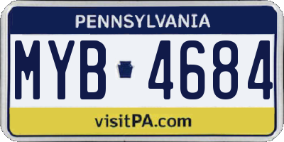 PA license plate MYB4684