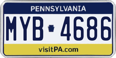 PA license plate MYB4686
