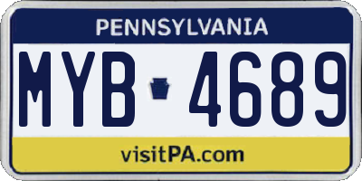 PA license plate MYB4689