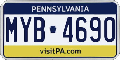 PA license plate MYB4690