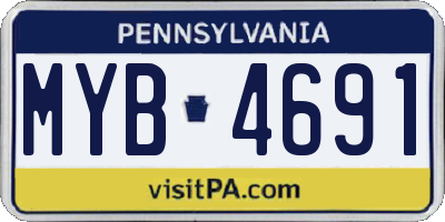 PA license plate MYB4691