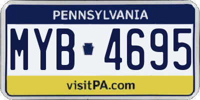 PA license plate MYB4695