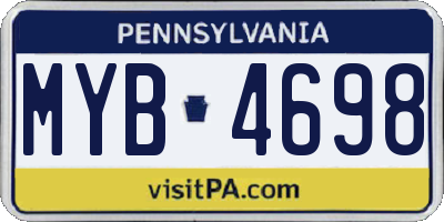 PA license plate MYB4698