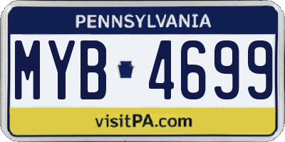 PA license plate MYB4699