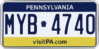 PA license plate MYB4740