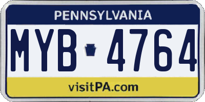 PA license plate MYB4764