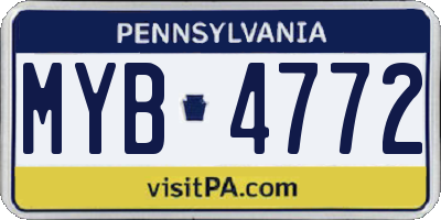 PA license plate MYB4772