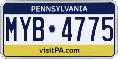 PA license plate MYB4775
