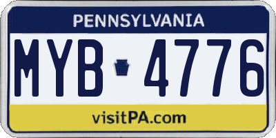 PA license plate MYB4776