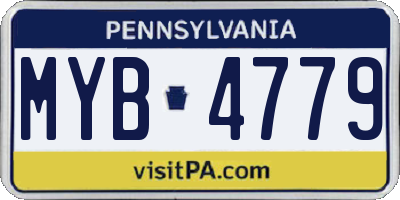 PA license plate MYB4779