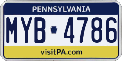 PA license plate MYB4786