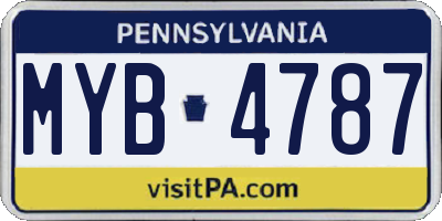 PA license plate MYB4787