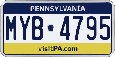 PA license plate MYB4795