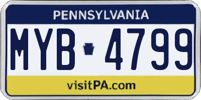 PA license plate MYB4799