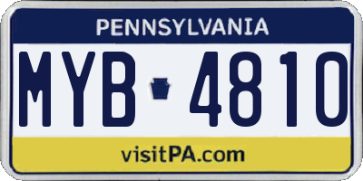 PA license plate MYB4810