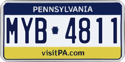 PA license plate MYB4811