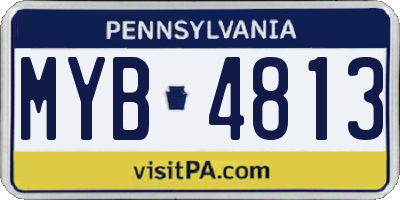 PA license plate MYB4813