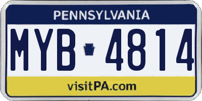 PA license plate MYB4814