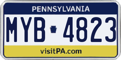 PA license plate MYB4823