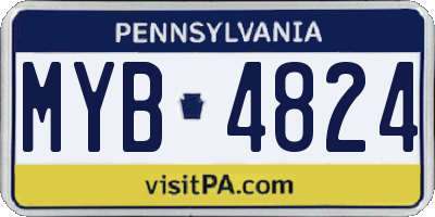 PA license plate MYB4824