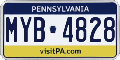 PA license plate MYB4828