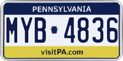 PA license plate MYB4836