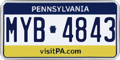 PA license plate MYB4843