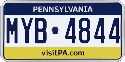 PA license plate MYB4844