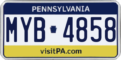 PA license plate MYB4858