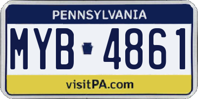 PA license plate MYB4861