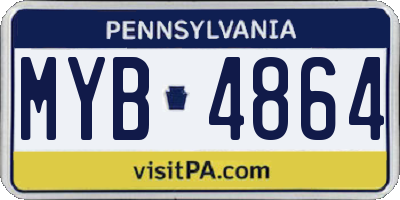 PA license plate MYB4864