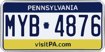 PA license plate MYB4876