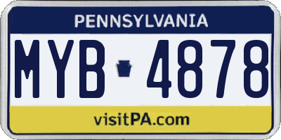 PA license plate MYB4878