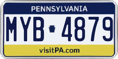 PA license plate MYB4879