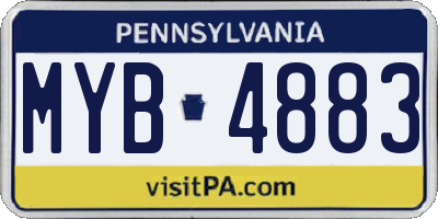 PA license plate MYB4883