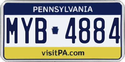 PA license plate MYB4884