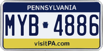 PA license plate MYB4886