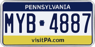 PA license plate MYB4887
