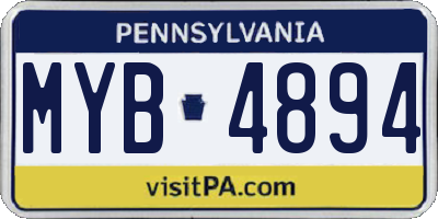 PA license plate MYB4894